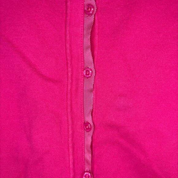 LILY PULITZER Scoop Neck Cardigan Womens S Pink Ribbon Detail Knit - Picture 3 of 6